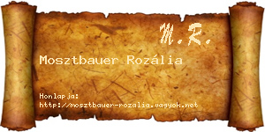 Mosztbauer Rozália névjegykártya